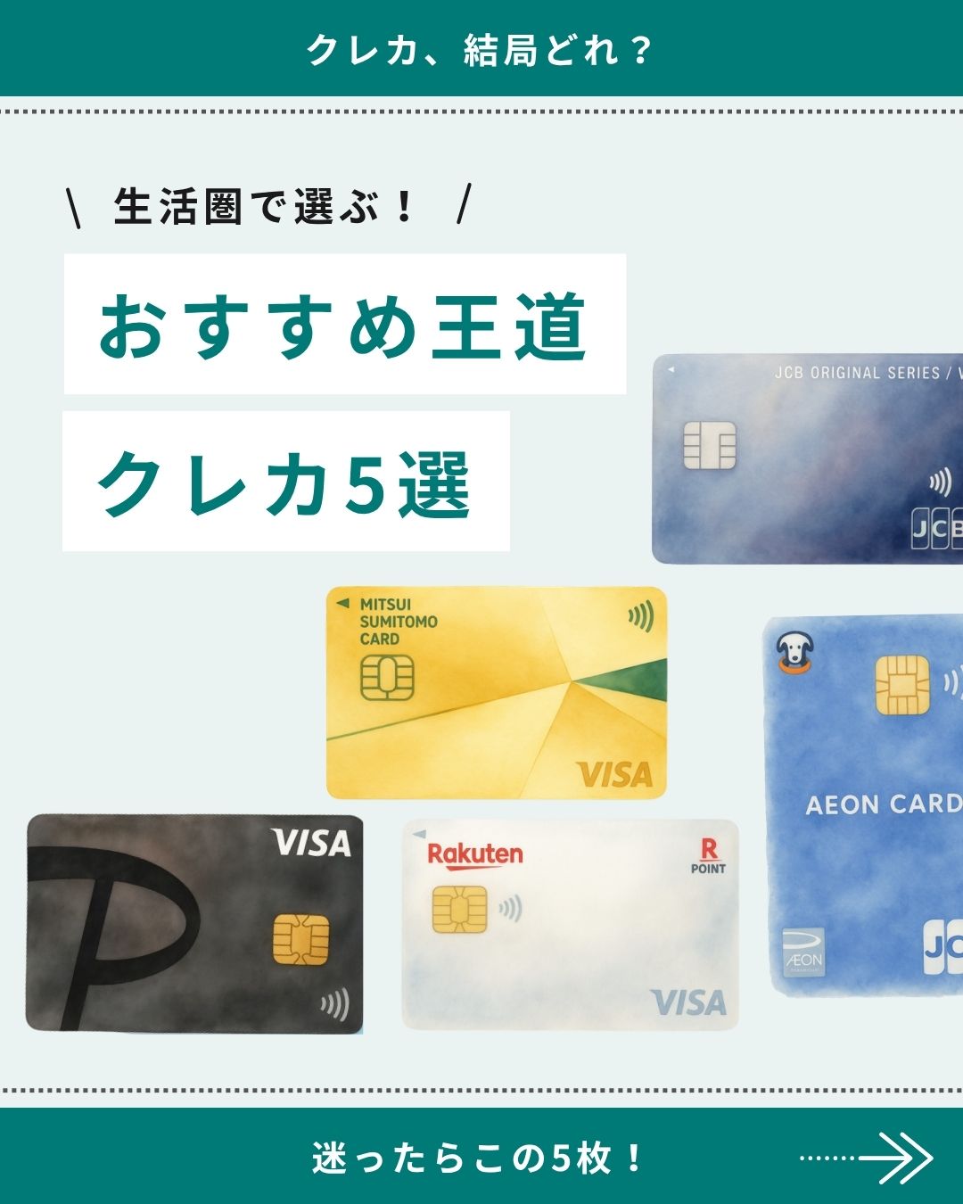 「おすすめ王道クレカ5選」生活圏で選ぶクレジットカード